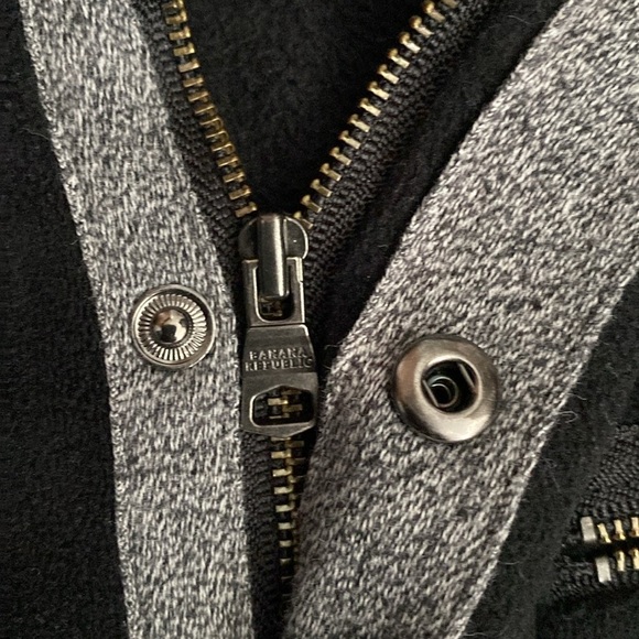 Banana Republic Mens Black Fleece Jacket Size L - Picture 6 of 9